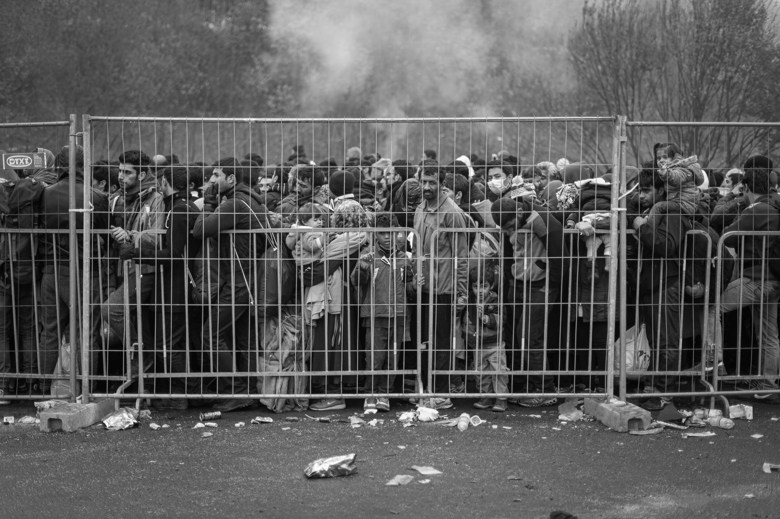 Flüchtlinge am Grenzübergang Spielfeld, aufgenommen am 29. Oktober 2015